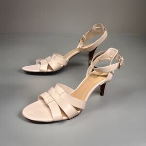 Coach and Four White Ankle Strap Heels Sandals